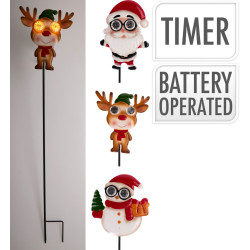 Piquet de jardin de Noël LED 80 cm