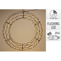 Couronne de Noël LED blanc chaud ambré Ø 50 cm