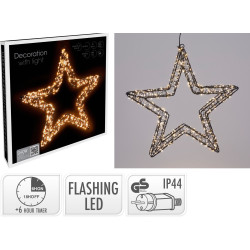 Etoile en fer micro LED blanc chaud extra Ø 36 cm