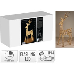 Renne en fer LED blanc chaud 64 x 135 x 270 cm