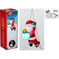 Père Noël gonflable sur échelle LED 65 x 45 x 122 cm