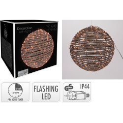 Sphère en fer LED blanc chaud Ø 25 cm