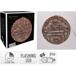Sphère en fer LED blanc chaud Ø 35 cm
