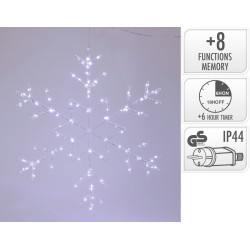 Flocon de neige 8 fonctions LED blanc froid 60 x 53 cm
