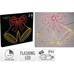 Cloche de Noël LED blanc et rouge 60
