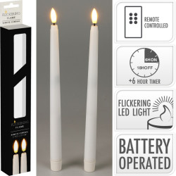 Bougie LED blanc chaud blanche 2 pièces 27 cm