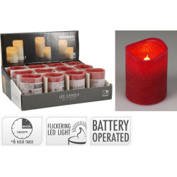 Bougie LED blanc chaud rouge Ø 5 x 6