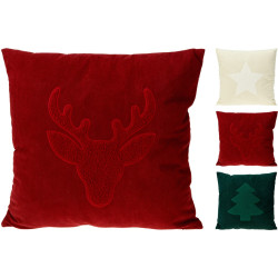 Coussin de Noël motif renne 45 x 45 cm