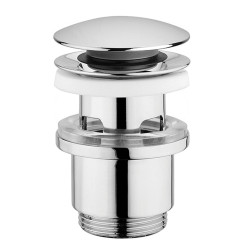 Bonde de lavabo avec trop-plein et pression Clic-Clac chrome Ø 63 mm ROUSSEAU