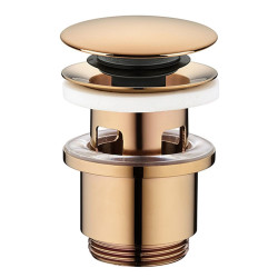 Bonde de lavabo avec trop-plein et pression Clic-Clac or rose Ø 40 mm ROUSSEAU