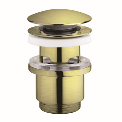 Bonde de lavabo avec trop-plein et pression Clic-Clac laiton brossé Ø 40 mm ROUSSEAU