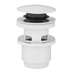 Bonde de lavabo avec trop-plein et pression Clic-Clac blanche Ø 63 mm ROUSSEAU