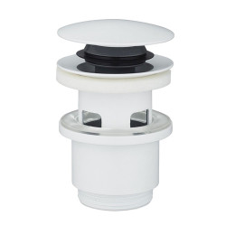 Bonde de lavabo avec trop-plein et pression Clic-Clac blanche Ø 71 mm ROUSSEAU