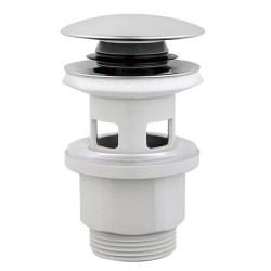 Bonde de lavabo avec trop-plein et pression Clic-Clac blanche Ø 63 mm ROUSSEAU