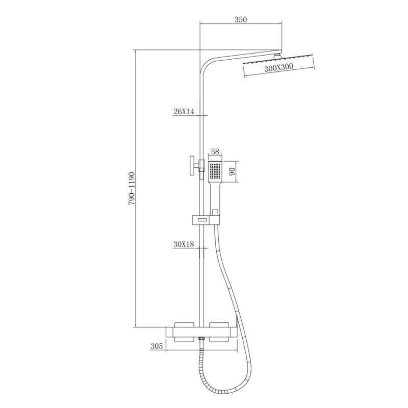 Colonne de douche Gerzat chrome ROUSSEAU