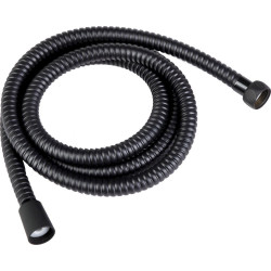 Flexible de douche à double agrafage en inox noir 1