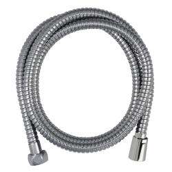 Flexible de douche à double agrafage en inox chromé 1