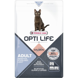 Sac de croquettes pour chat stérilisé Opti Life Adult Sensitive Light Saumon 1 kg
