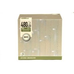 Guirlande rideau 480 LED blanc 2 m | 12 fonctions