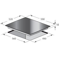 Taque vitrocéramique 60 cm | PIVT 6040016 K
