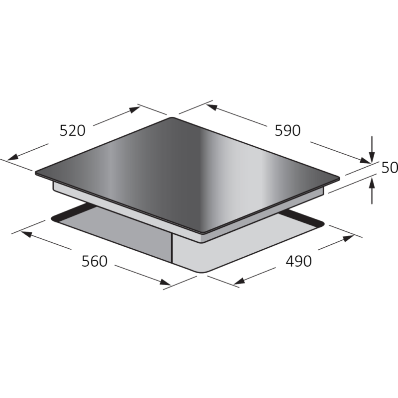 Taque vitrocéramique 60 cm | PIVT 6040016 K