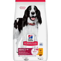 Croquettes chien adulte race moyenne poulet 12 kg | HILL'S