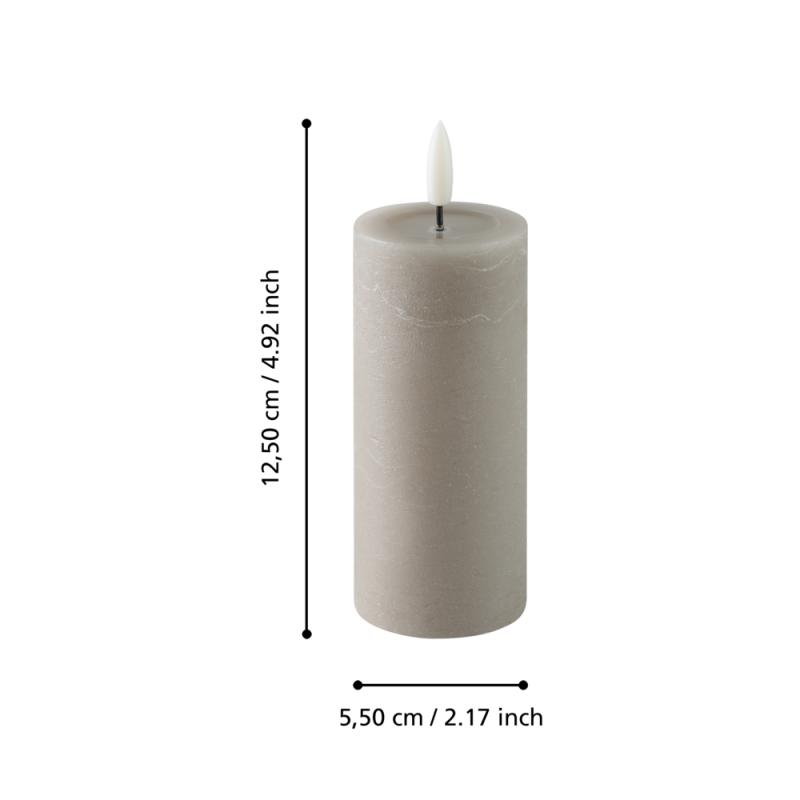 Bougie LED Leskino taupe 12,5 cm | EGLO