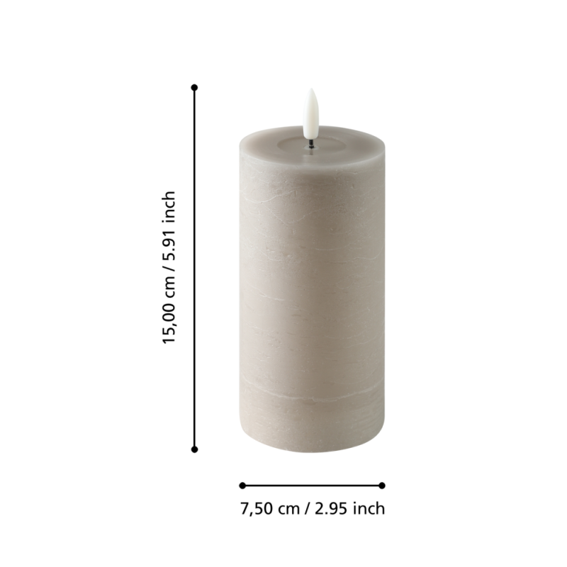 Bougie LED Leskino taupe 15 cm | EGLO