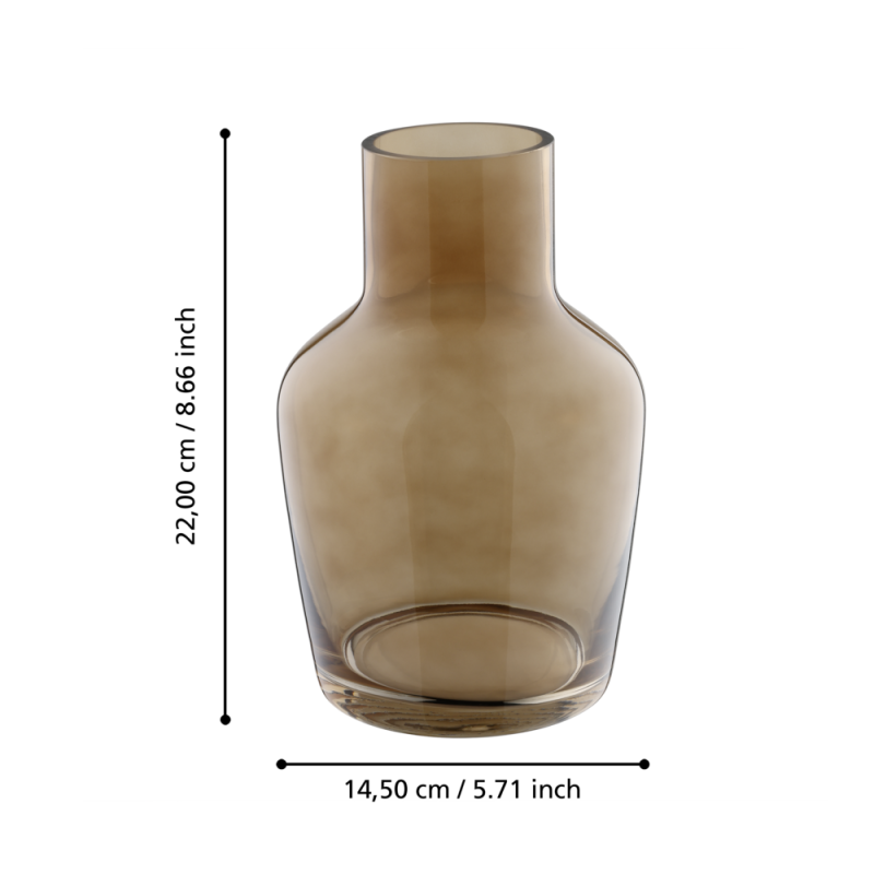 Vase en verre Siranana brun 14,5 x 22 cm | EGLO