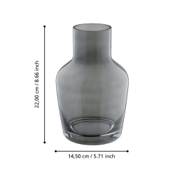 Vase en verre Siranana gris 14,5 x 22 cm | EGLO