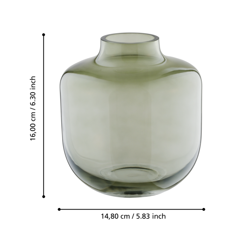Vase en verre Siranana vert 15 x 16 cm | EGLO