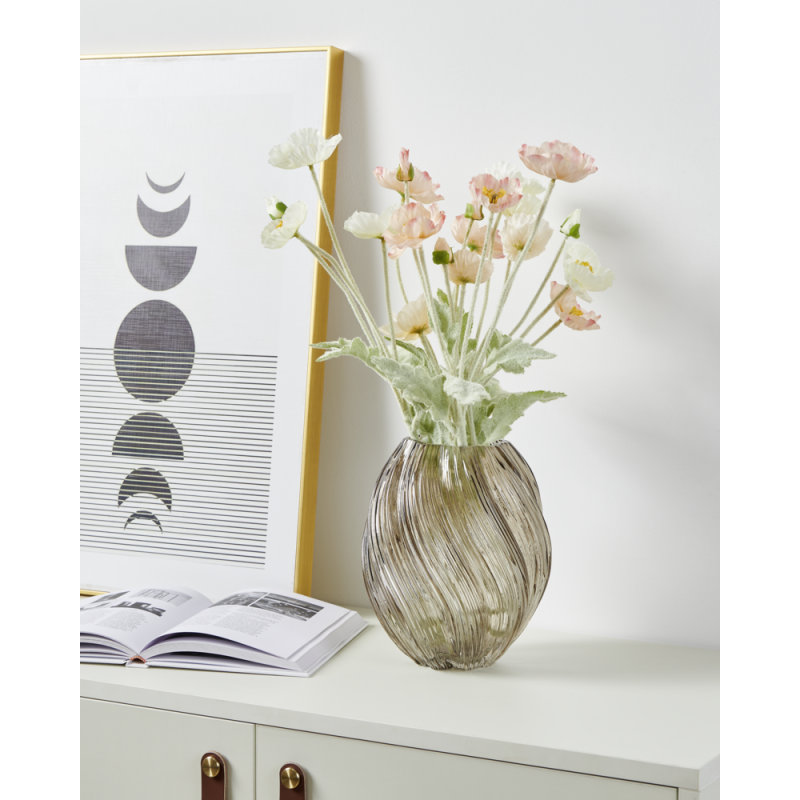 Vase en verre Debepare gris 18,5 x 21 cm | EGLO