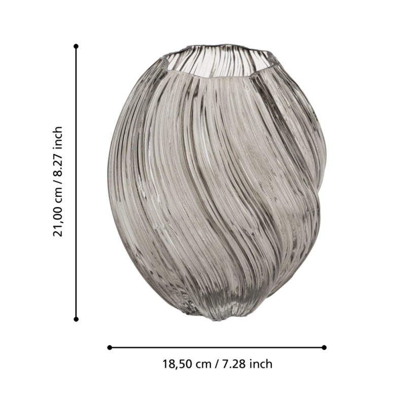 Vase en verre Debepare gris 18,5 x 21 cm | EGLO