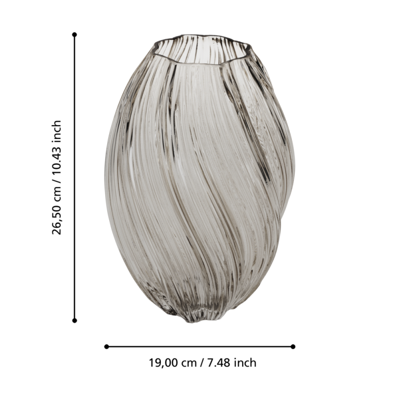 Vase en verre Debepare gris 19 x 26,5 cm | EGLO