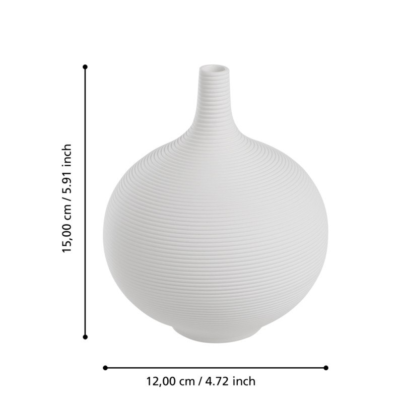 Vase en céramique Mitane blanc 12 x 15 cm | EGLO