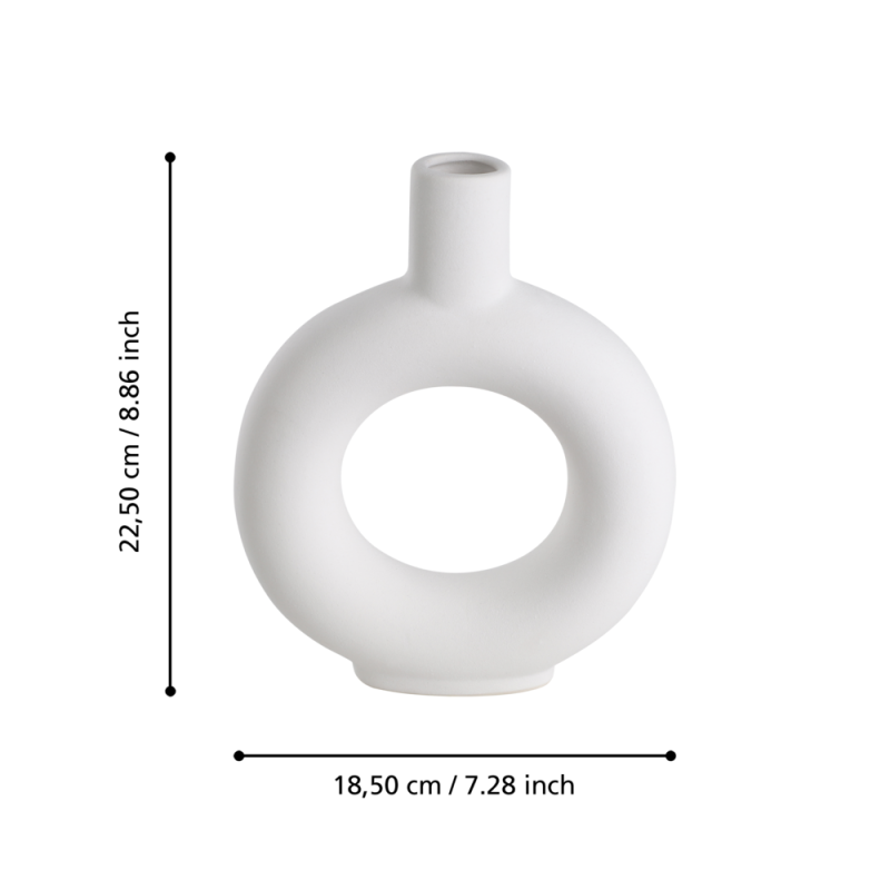 Vase en céramique Fihety blanc 18,5 x 22,5 cm | EGLO