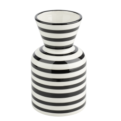 Vase en céramique Yuzawa noir et blanc 12 x 20 cm | EGLO