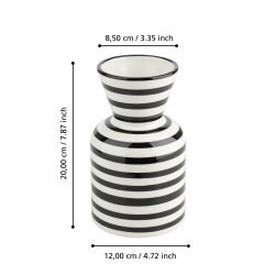 Vase en céramique Yuzawa noir et blanc 12 x 20 cm | EGLO