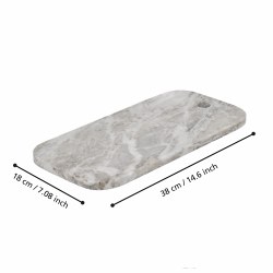 Plateau en marbre Siayan gris blanc 38 x 18 cm | EGLO