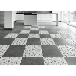 Sticker de sol Terrazzo gris 20 x 20 cm 2 pièces