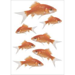 Planche de stickers Poissons rouges 21