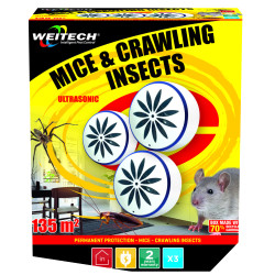 Répulsif à ultrasons anti-souris et insectes rampants 135 m² WEITECH