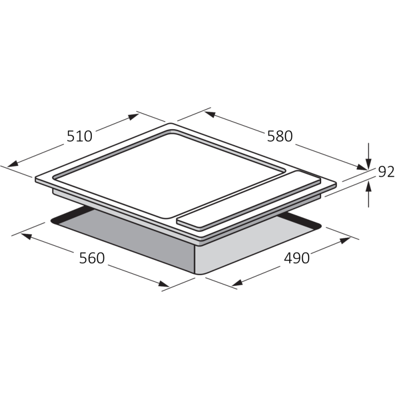 Taque électrique inox 60 cm PIEB6042R009X | TECNOLUX