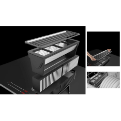 Taque induction avec hotte Combi 8 Flex 80 cm | TECNOLUX