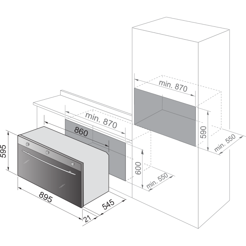 Four encastrable multifonction inox 110 L | TECNOLUX