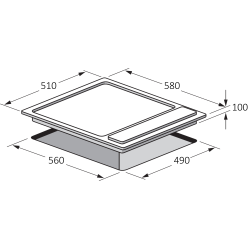 Taque au gaz inox 60 cm PIGB604010X | TECNOLUX