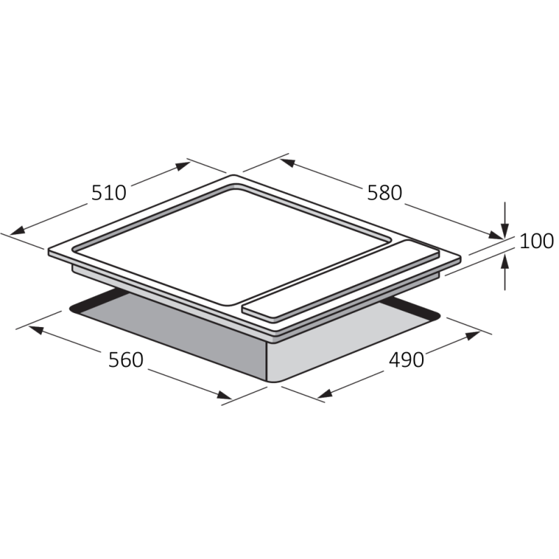 Taque au gaz inox 60 cm PIGB604010X | TECNOLUX