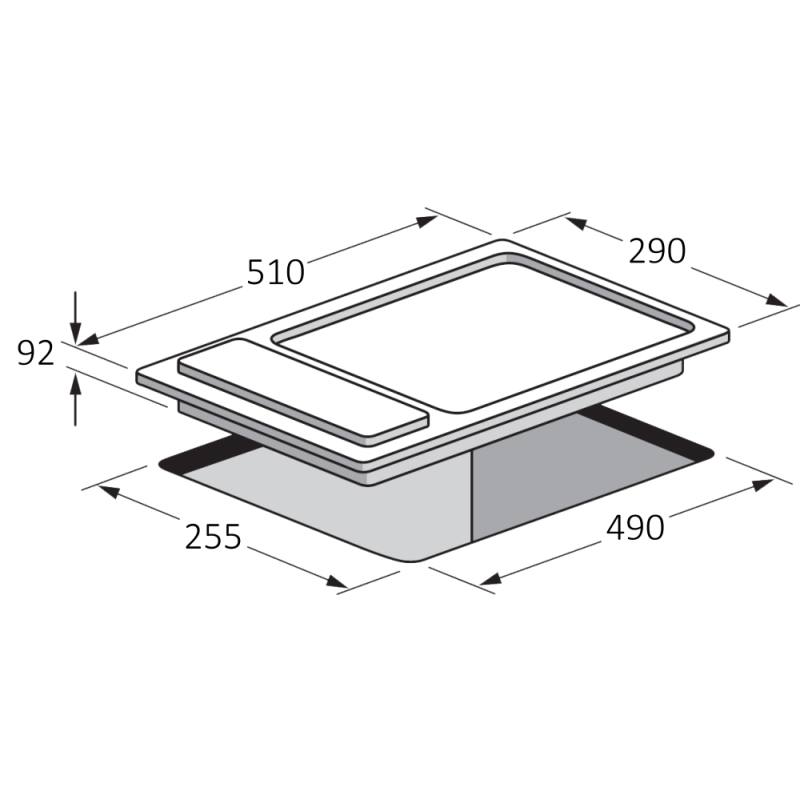 Taque électrique inox 30 cm PIEB3021R007X | TECNOLUX