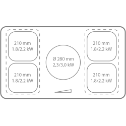 Taque à induction 5 zones 90 cm | TECNOLUX
