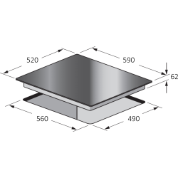 Taque à induction 4 zones 60 cm | TECNOLUX